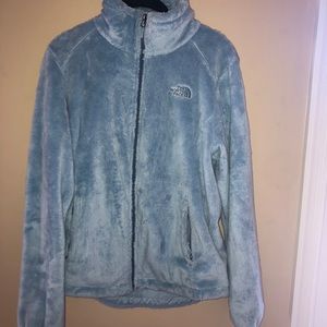 Baby Blue Fuzzy North Face
